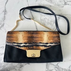 Milly Leather black multicolor Snakeskin Crossbody